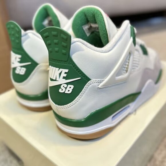 Jordan Men's White and Green Sneakers - Picture 9 of 11